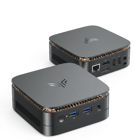 NIPOGI P1 Mini Business Desktop Computer,AMD Ryzen Embedded R2544 8GB DDR4 256GB SSD, Windows 11 Pro