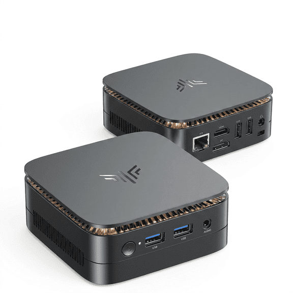 NIPOGI P1 Mini Business Desktop Computer,AMD Ryzen Embedded R2544 8GB DDR4 256GB SSD, Windows 11 Pro