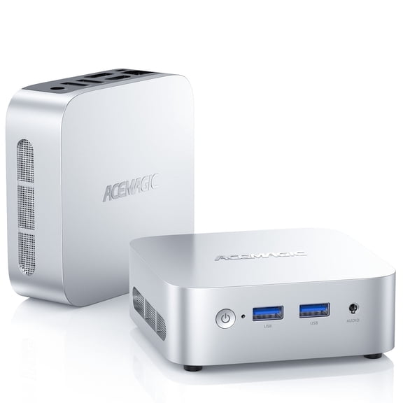 NIPOGI V1 Mini Desktop Computer, Intel n97, 16GB RAM, 256GB SSD, Silver, New