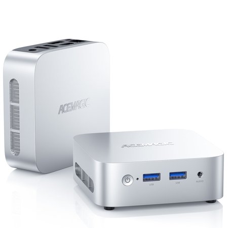 NIPOGI V1 Mini Desktop Computer, Intel n97, 16GB RAM, 256GB SSD, Silver, New