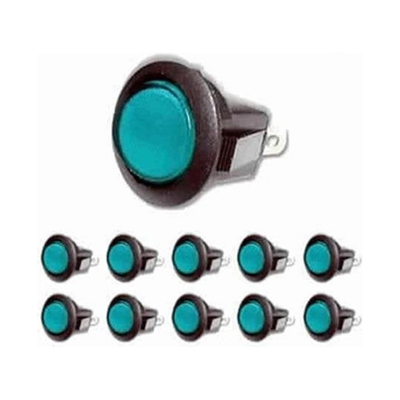 SWITCH ROUND ROCKER W/BLUE LED10 PACK
