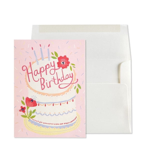 NIQUEA.D, Birthday Cake with Flowers and Gems Birthday Card