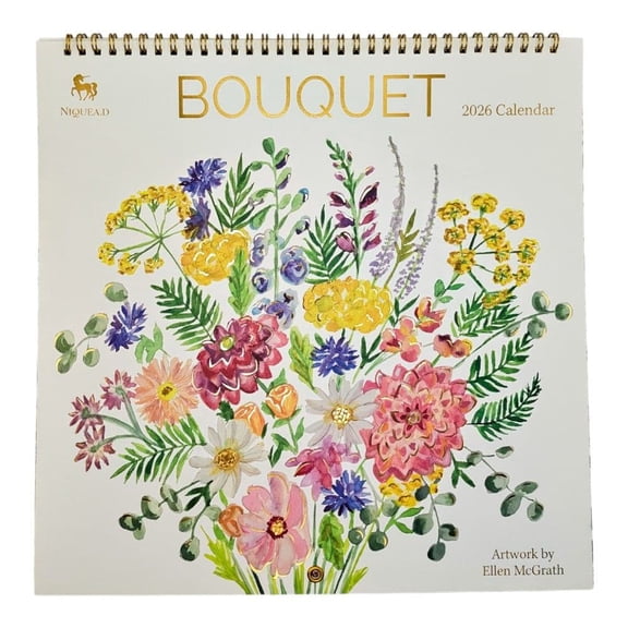 NIQUEA.D, Bouquets 2026 Spiral Wall Calendar