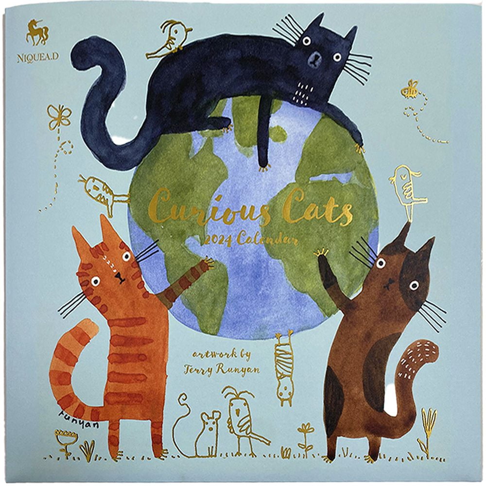 NIQUEA.D, Curious Cats Spiral 2024 Wall Calendar