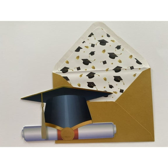 NIQUEA.D, Die Cut Mortar Board and Diploma Graduation Card