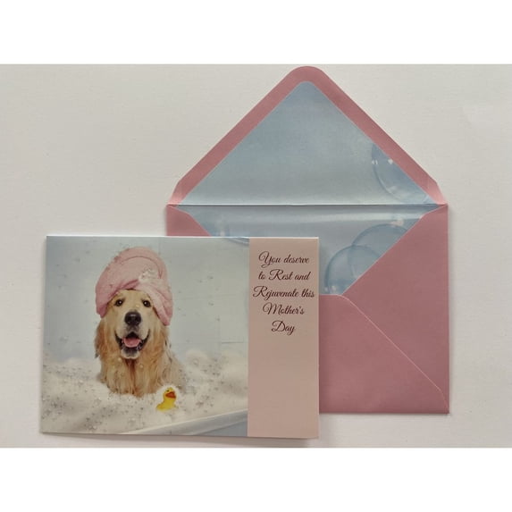 NIQUEA.D, Dog in Bath Mother's Day Card