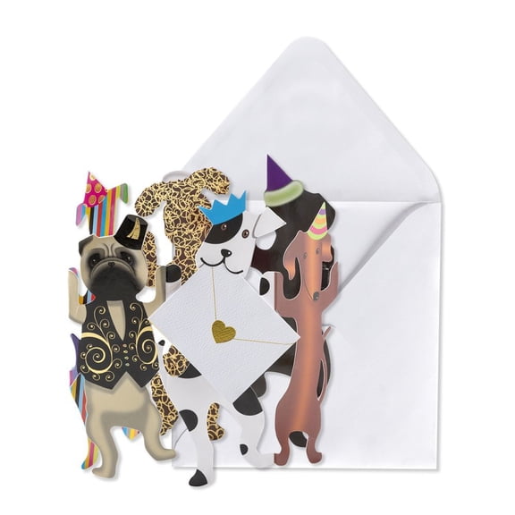 NIQUEA.D, Dogs with Party Hats Blank Card