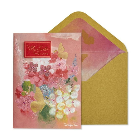 NIQUEA.D, Flowers and Butterflies Sister Birthday Card
