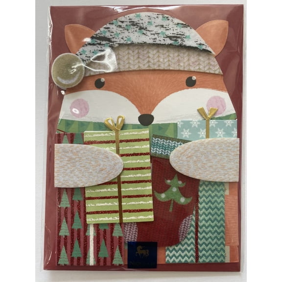 NIQUEA.D, Fox Die Cut Christmas Card