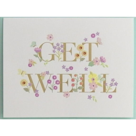 NIQUEA.D, GW Lettering with Flowers Get Well Card