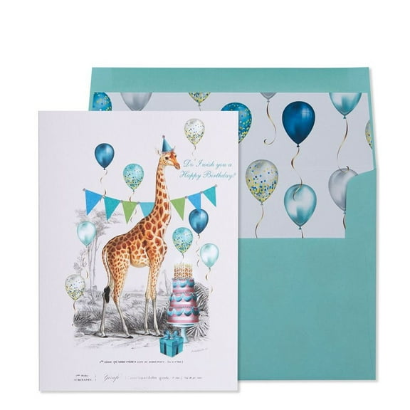 NIQUEA.D, Giraffe with Balloons Birthday Card