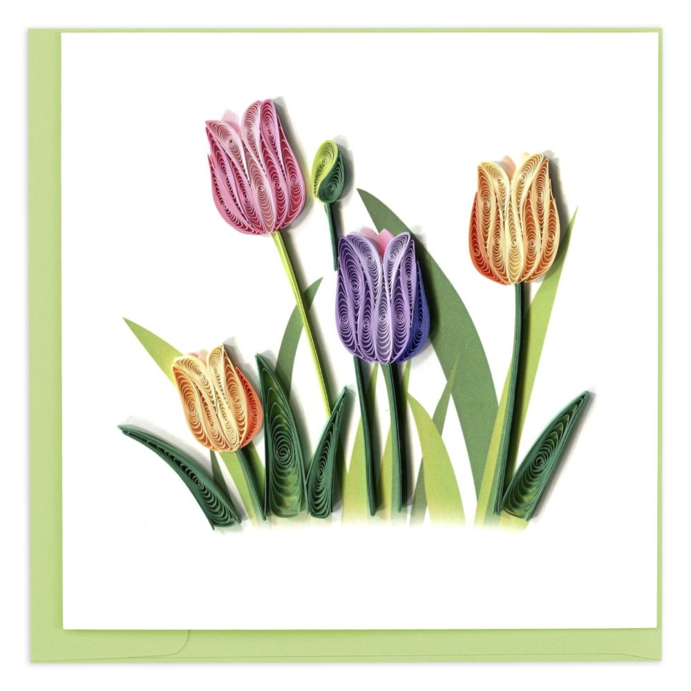 NIQUEA.D Botanical Tulips Easter Card – Thoughtful Greeting Card For Spring & Easter