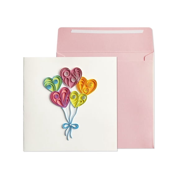 NIQUEA.D, Heart Balloons Quilling Birthday Card