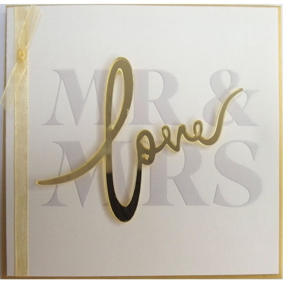 NIQUEA.D, Mr & Mrs Feature Lettering Wedding Card
