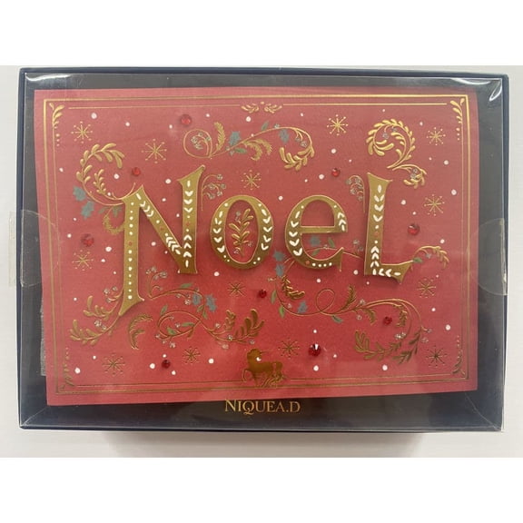NIQUEA.D, Noel Lettering 8 Count Christmas Boxed Cards
