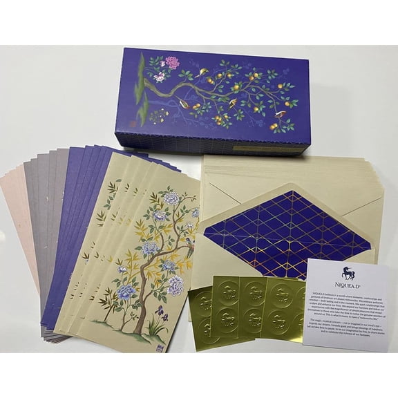 NIQUEA.D, Ornamental Trees with Asian Flowers Boxed Notes