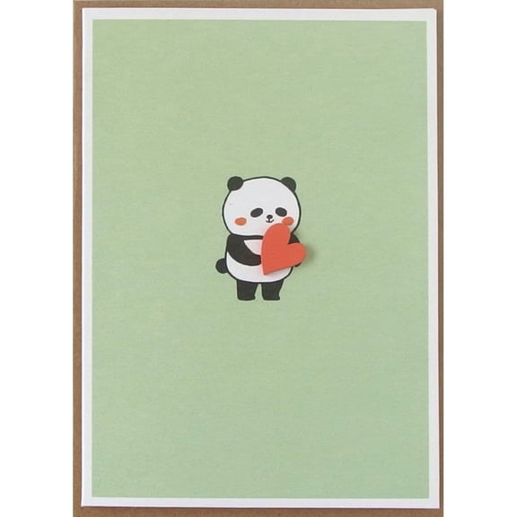 NIQUEA.D, Panda Holding Heart Anniversary Card