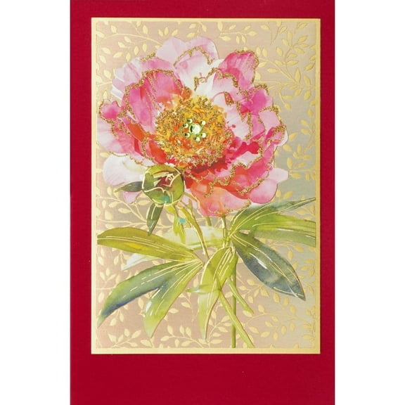 NIQUEA.D, Peony on Gold Collector's Edition Birthday Card
