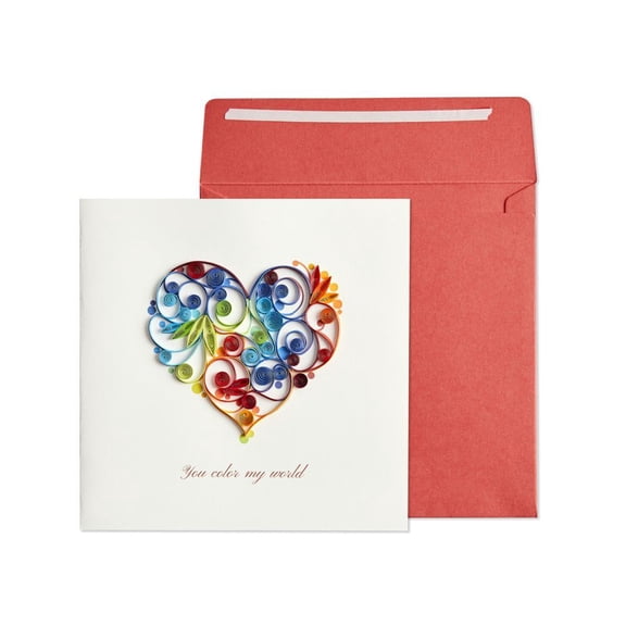 NIQUEA.D, Rainbow Heart Quilling Anniversary Card