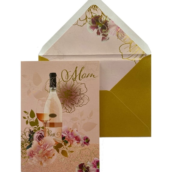 NIQUEA.D, Wine and Flowers Mother's Day Card
