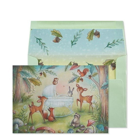 NIQUEA.D, Woodland Animals New Baby Card