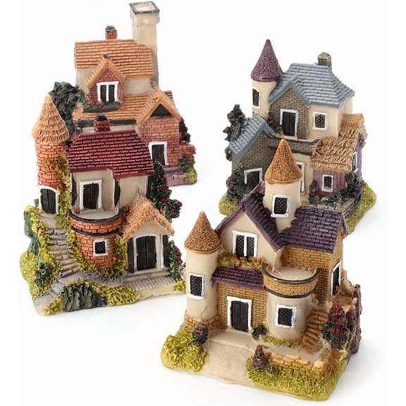 NIRHekf Miniature Fairy Cottage, Mini Resin House Decor Figurines, Micro Landscape Garden Miniatures (1Pc, Random)