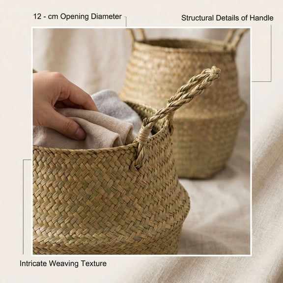 NIRHekf Olive Tree Basket – Wicker Seagrass Planter for Tall Indoor Faux Plants,Decorative Rattan Basket Cover for Houseplants,Snake Plant,Monstera,