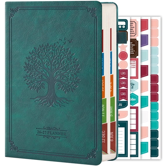 NIRMIRO 2026-2027 Academic Planner, 8.4"x5.7" Daily & Monthly Planner with Hourly Schedule, July 2026 - June 2027, Includes Monthly Tabs & 4 Stickers for Students & Teachers