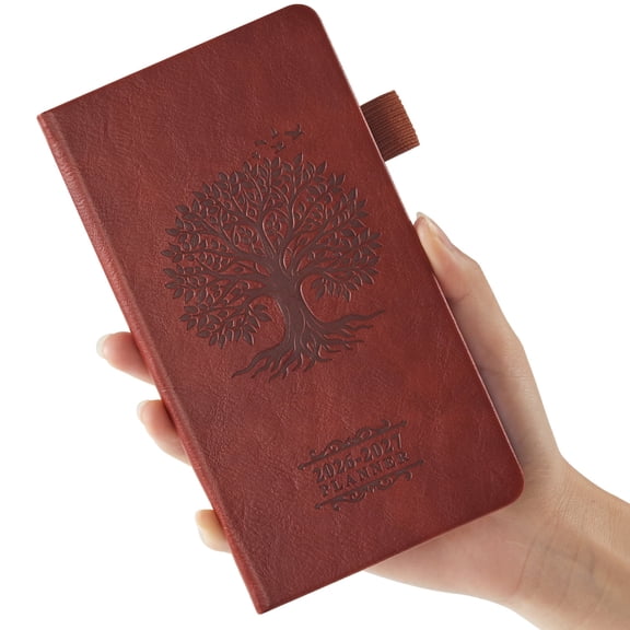 NIRMIRO 2026-2027 Academic Pocket Planner, July 2026 to June 2027 A6 Weekly & Monthly Planner with Month Tabs, Tree of Life Embossed Cover, 3.8"x7" Agenda Book for Students & Teachers