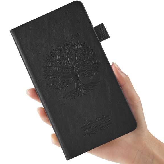 NIRMIRO 2027 Pocket Planner Weekly & Monthly, A6 Small Agenda (Jan. - Dec. 2027) for Purse, with Inner Pocket, 3.8" x 7" Leather Hardcover Calendar Planner for Goal Tracking