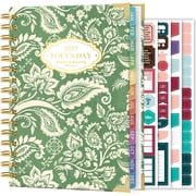 NIRMIRO 2027 Weekly & Monthly Planner, Jan 2027 - Dec 2027, Hardcover Spiral Calendar Book with Ruler, Monthly Tabs, 4 Stickers & Inner Pocket, for Time Management & Organization, 6.5"x8.4"