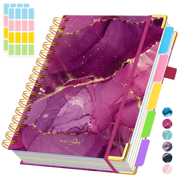 Reflection Writing Notebook FOCUS DAY 3 Pack 5 Subject Notepad with Removable Dividers Tabs ...