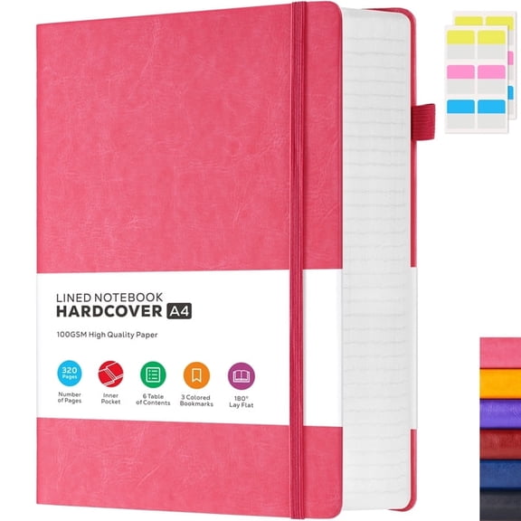 NIRMIRO A4 Hardcover Notebook: Large 8.5"x11" College Ruled Journal with 320 Pages, 100GSM Thick Paper, Leather Lined Cover for Work, School, Study, Writing & Business