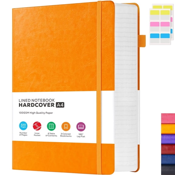 NIRMIRO A4 Hardcover Notebook: Large 8.5"x11" College Ruled Journal with 320 Pages, 100GSM Thick Paper, Leather Lined Cover for Work, School, Study, Writing & Business