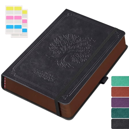 NIRMIRO A5 Hardcover Journal Notebook - 8.4"x5.7" Vintage Leather Tree Embossed Cover, 320 Pages with 100 GSM Thick Paper, Inner Pocket, Lined Notebook for Writing (Women & Men)