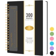 NIRMIRO B5 Spiral Notebook, 7.5"x10" College Ruled Journal with Ruler & Waterproof PVC Cover, 300 Pages 100GSM Thick Paper for Writing, School, Office & Note Ta