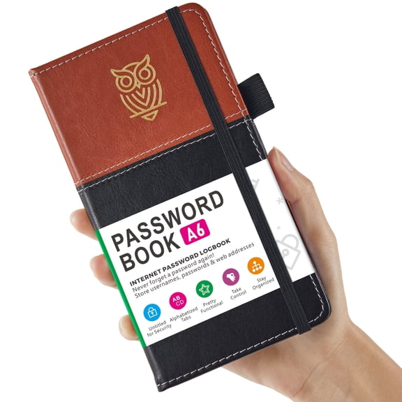 NIRMIRO Password Book with Alphabetical Tabs, 3.77"x7.08" Hardcover Password Keeper Organizer, 144 Pages Thick Paper & Inner Pocket for Website Address & Login Management