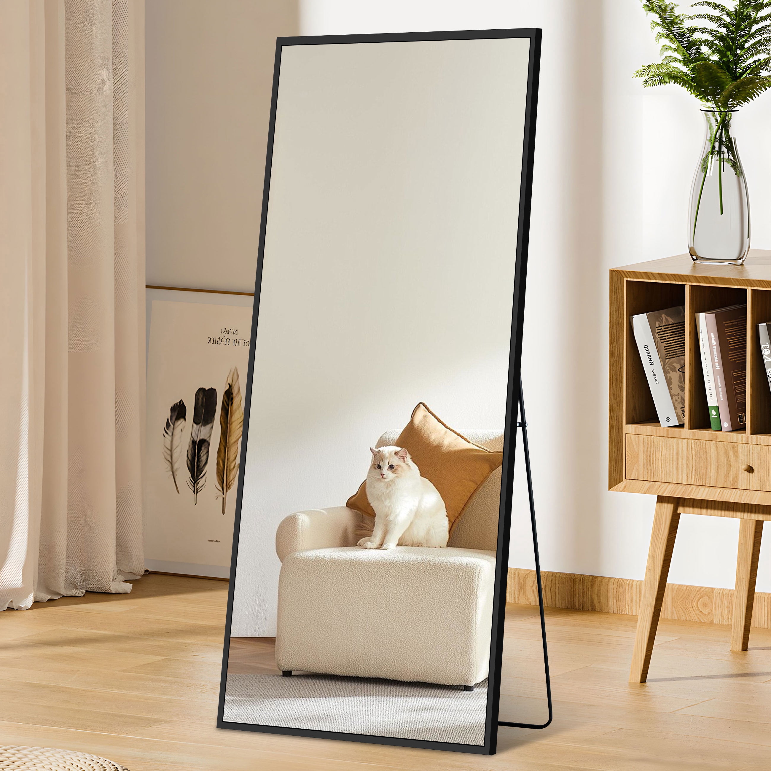NISHCON 65"x22" Framed Floor Mirror Full Length Mirror for Wall-Mounted ...