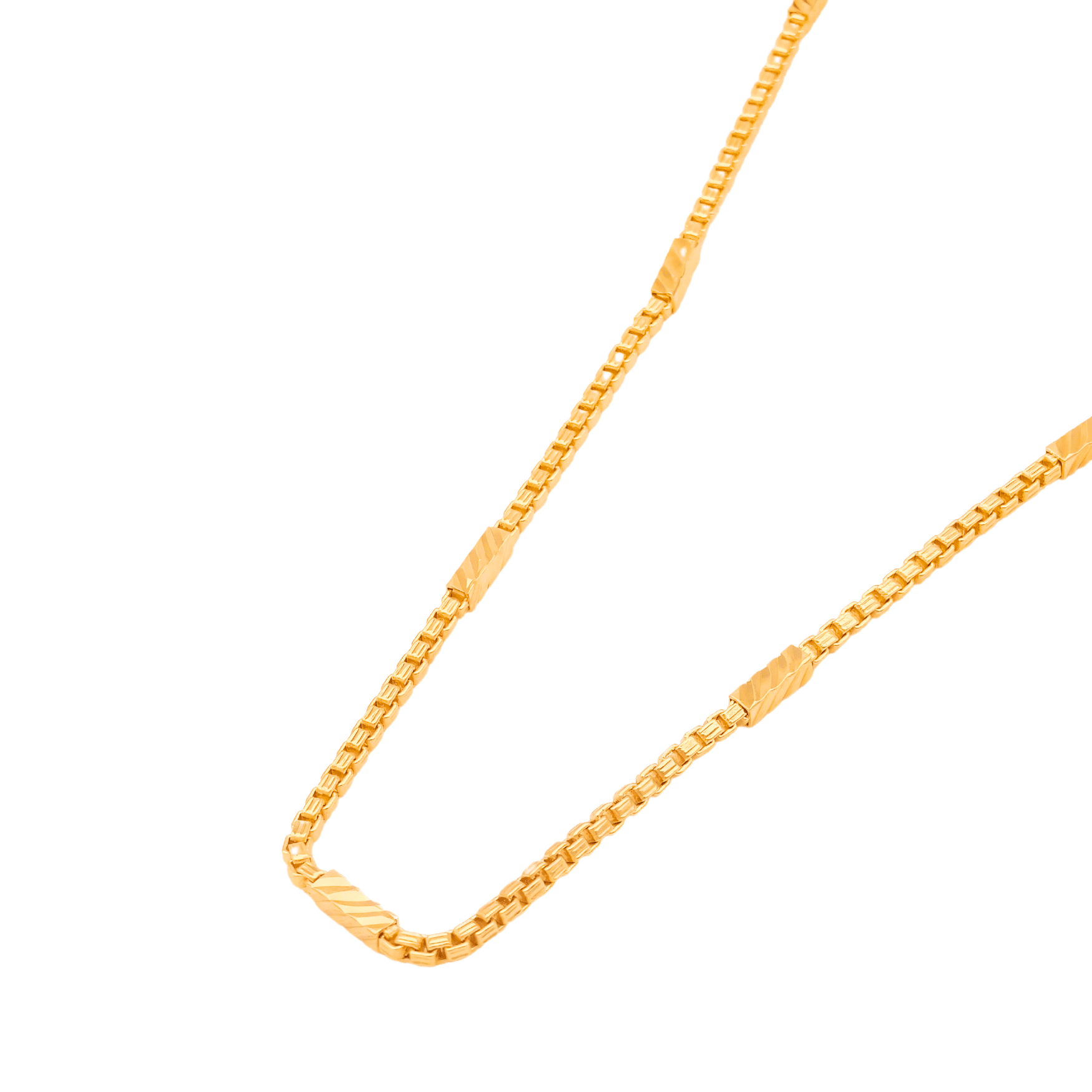 NISHU GOLD 24K Gold-Plated Chain Necklace, 18 Inch, Anti-Tarnish, Waterproof, Hypoallergenic