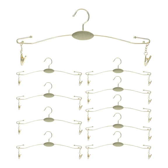 NISHUNA 10pcs Metal Underwear Bra Rack Clothes Hangers Lingerie Shop Display Hanger with Clips