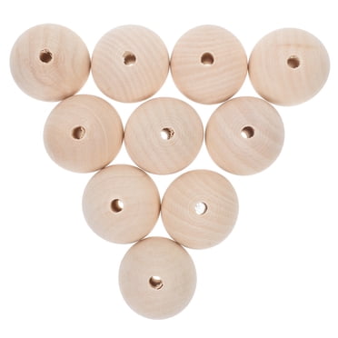 Uxcell Natural Wood Beads, 400Pcs 10mm Diameter Black Round Loose Spacer Beads For DIY Jewelry Bracelet, 4mm Hole
