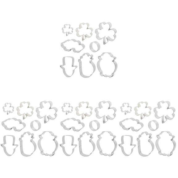 NISHUNA 32 Pcs St Patrick Day Cookie Cutters Metal Cookie Molds Biscuit Cutter Metal Cookie Molds