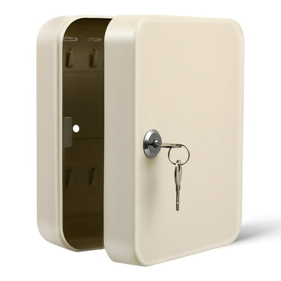 NISHUNA Key Cabinet Key Storage Box Security Locking Box Wall Mount Keys Safe Keys Wall Organizer 20 Position with Keys
