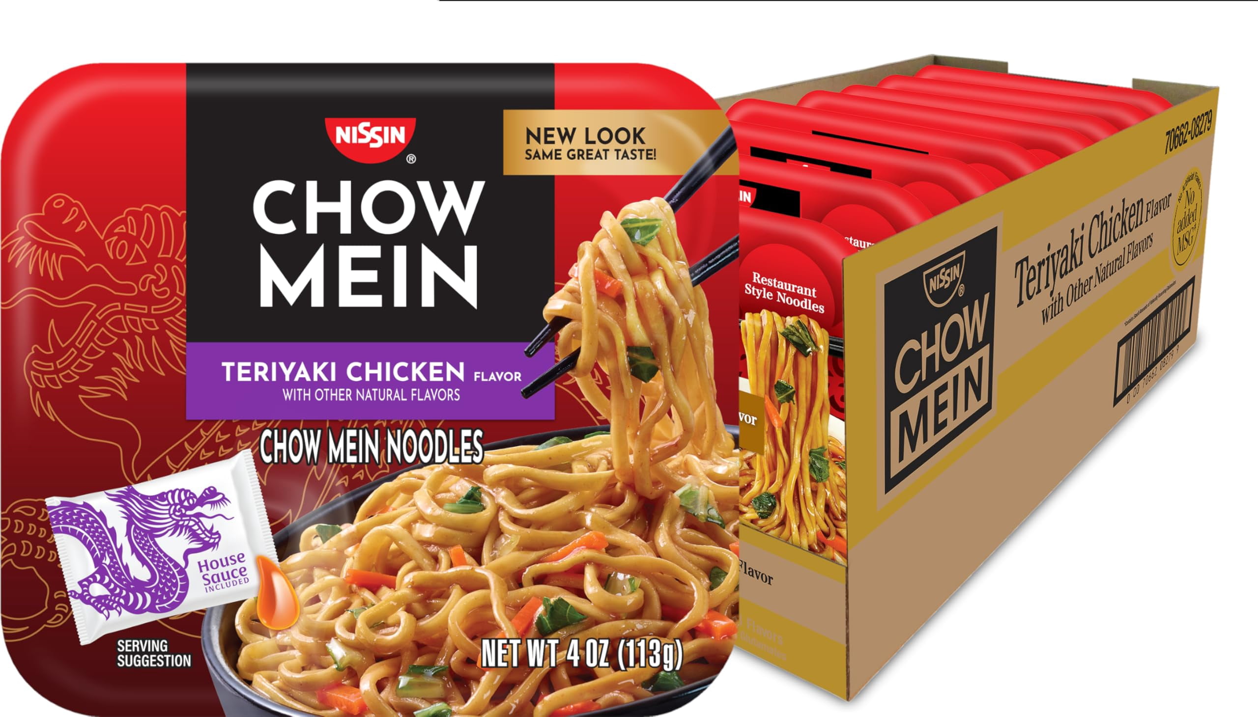 NISSIN Chow Mein Noodles, Teriyaki Chicken, 4 Ounce