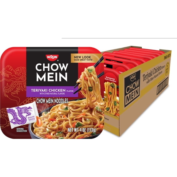 NISSIN Chow Mein Noodles, Teriyaki Chicken, 4 Ounce