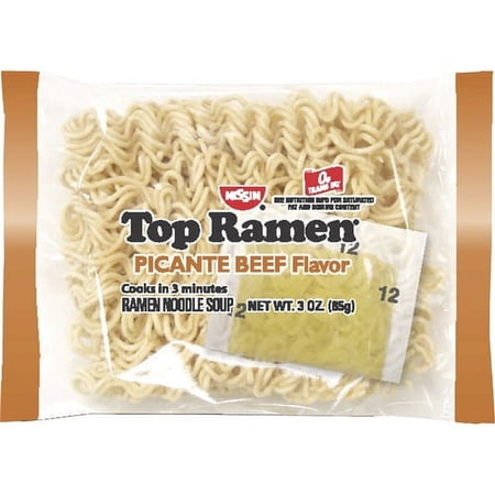 NISSIN FOODS Top Ramen Beef Picante Cup Noodles - Beef Picante - 3 oz - 24 / Carton | Bundle of 10 Cartons