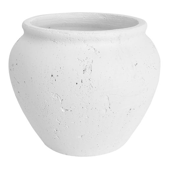 Moe's Home Collection Nisso Decorative Vessel 10In White Stone Vases