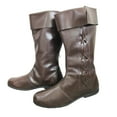 thumbnail image 1 of NISTAN Medieval Leather Boots Western Knights Cowboy Shoes Pirate Renaissance Festival Cosplay Costume Boot Brown, 1 of 6