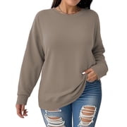 NISVIYA Plus Size Sweatshirt for Women Lightweight Loose Fit Crewneck Pullovers 2025 Trendy Fall Long Sleeve Tops