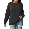 thumbnail image 1 of NISVIYA Plus Size Sweatshirt for Women Lightweight Loose Fit Crewneck Pullovers 2025 Trendy Fall Long Sleeve Tops, 1 of 5